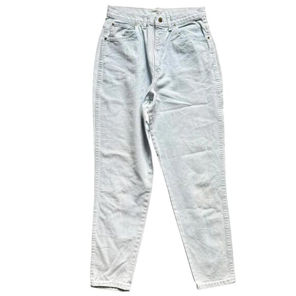 Chic High Waist Tapered Leg Jeans Light Wash Mom Fit Vintage Style Women’s 8 - Picture 1 of 7